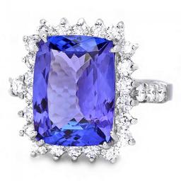 18k Gold 6.50ct Tanzanite 1.10ct Diamond Ring