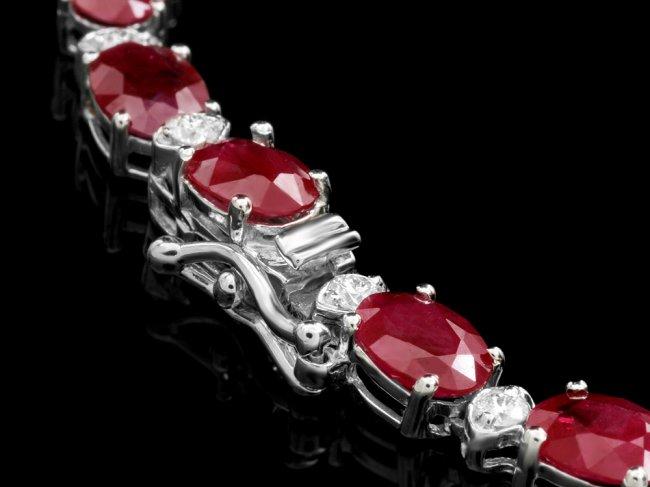 14k Gold 41.00ct Ruby 2.00ct Diamond Necklace