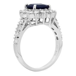 14K Gold 2.47ct Sapphire 1.12ct Diamond Ring