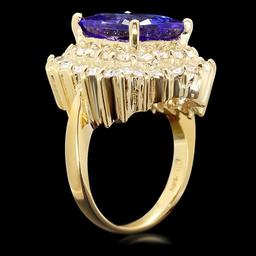 14k Gold 7.00ct Tanzanite 2.50ct Diamond Ring