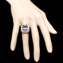 14k Gold 7.00ct Tanzanite 2.50ct Diamond Ring