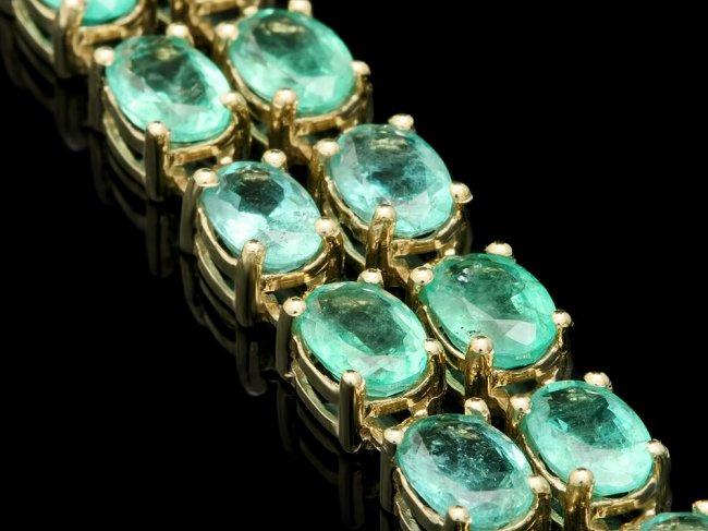 14k Gold 18ct Emerald 0.40ct Diamond Bracelet