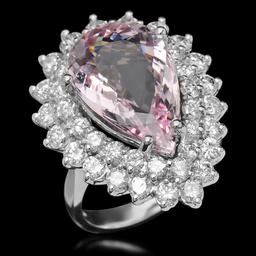 14K Gold 7.52ct Morganite 2.70ct Diamond Ring