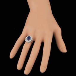 14k Gold 3.00ct Sapphire 1.40ct Diamond Ring