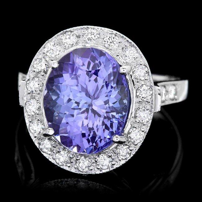 14k Gold 5.00ct Tanzanite 0.70ct Diamond Ring