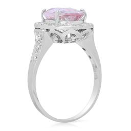 14K Gold 2.66ct Morganite 0.55ct Diamond Ring