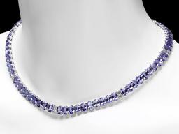 14k 54.00ct Tanzanite 2.00ct Diamond Necklace