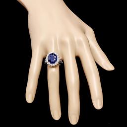 14k White Gold 7.5ct Sapphire 1.00ct Diamond Ring