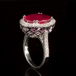 14k Gold 8.94ct Ruby 0.85ct Diamond Ring