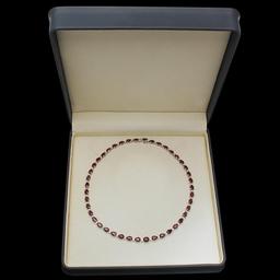 14K Gold 37.05ct Ruby 1.35ct Diamond Necklace