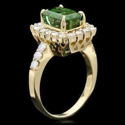 14k Gold 3.50ct Tourmaline 1.10ct Diamond Ring