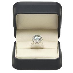 14K Gold 3.99ct Aquamarine 0.55ct Diamond Ring