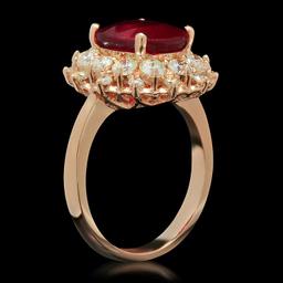 14K Gold 4.88ct Ruby 1.50ct Diamond Ring
