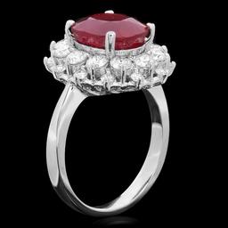 14k White Gold 6.00ct Ruby 1.50ct Diamond Ring