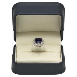 14K Gold 6.27ct Sapphire 1.63ct Diamond Ring