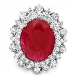 14k White Gold 4.75ct Ruby 1.50ct Diamond Ring