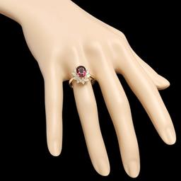 14k Gold 1.50ct Tourmaline 2.10ct Diamond Ring