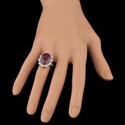 14k White Gold 11.00ct Ruby 1.15ct Diamond Ring