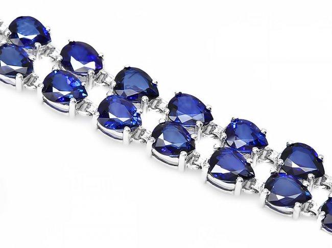 14k Gold 26ct Sapphire 0.60ct Diamond Bracelet