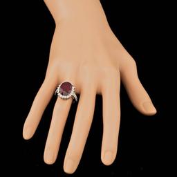 14k White Gold 7.50ct Ruby 1.10ct Diamond Ring