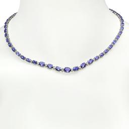 14K Gold 23.52ct Tanzanite 1.05ct Diamond Necklace