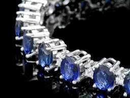 14k Gold 19.00ct Sapphire 2.00ct Diamond Bracelet