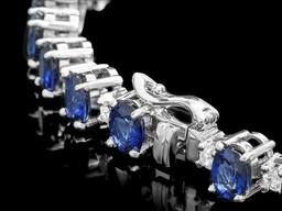 14k Gold 19.00ct Sapphire 2.00ct Diamond Bracelet