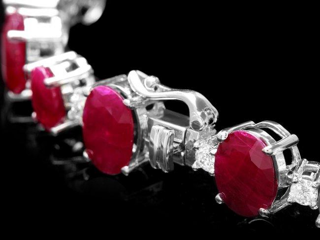 14k Gold 40.00ct Ruby 1.50ct Diamond Bracelet