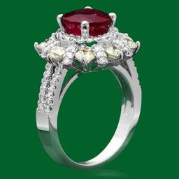 14k Gold 3.02ct Ruby 1.85ct Diamond Ring