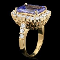 14k Gold 7.60ct Tanzanite 1.80ct Diamond Ring