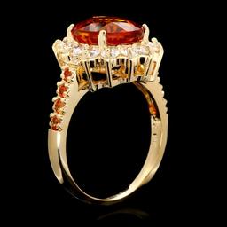 14k Gold 3.50ct Citrine 1.00ct Diamond Ring