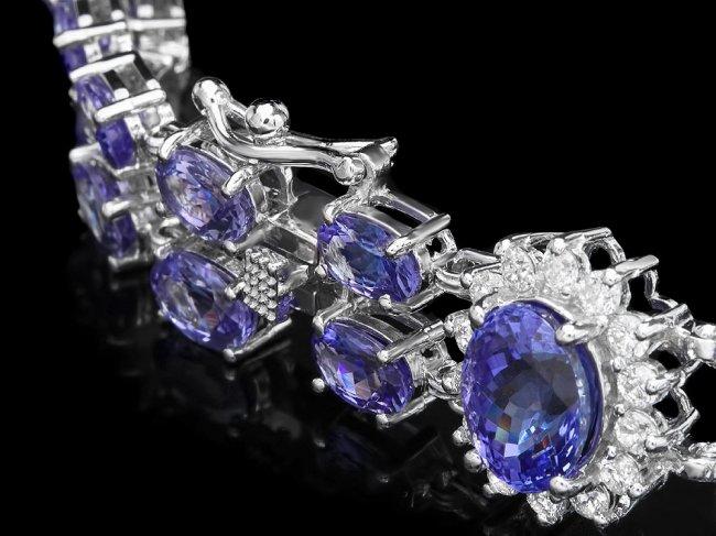 14k Gold 22ct Tanzanite 1.50ct Diamond Bracelet