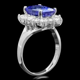 14k Gold 4.00ct Tanzanite 1.20ct Diamond Ring