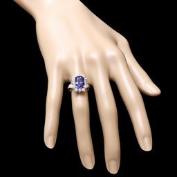 14k Gold 4.00ct Tanzanite 1.20ct Diamond Ring