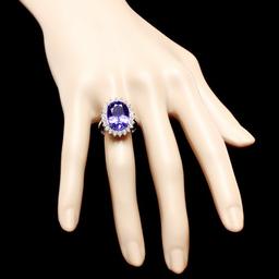 14k Gold 10.00ct Tanzanite 0.90ct Diamond Ring