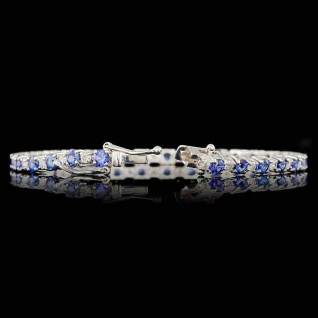 14k Gold 6.00ct Sapphire 1.65ct Diamond Bracelet