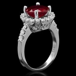 14K Gold 4.01ct Ruby 0.85ct Diamond Ring