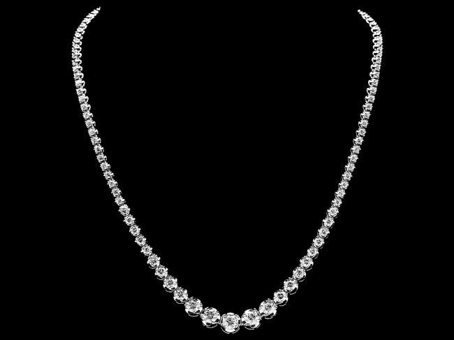 18k White Gold 10.20ct Diamond Necklace