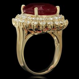 14K Gold 14.38ct Ruby 2.38ct Diamond Ring