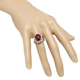 14K Gold 6.88ct Ruby 1.13ct Diamond Ring