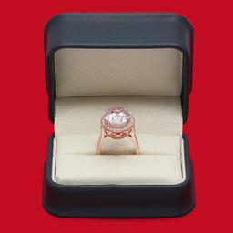 14K Gold 16.21ct Kunzite 1.02ct Diamond Ring