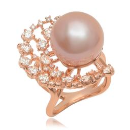 14K Rose Gold, 15mm South Sea Pearl, 2.26cts. Diamond  Ring