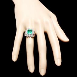 18k White Gold 2.00ct Emerald 2.60ct Diamond Ring