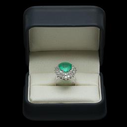 14K Gold 5.97ct Emerald & 2.40ct Diamond Ring