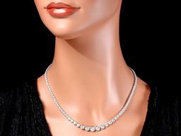 18k White Gold 10.20ct Diamond Necklace