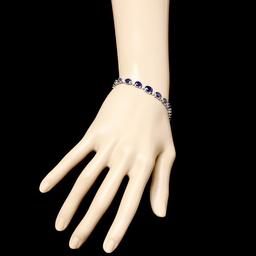 14k Gold 13.00ct Sapphire 0.75ct Diamond Bracelet