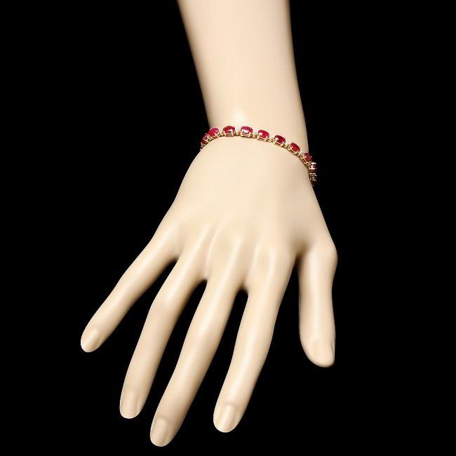 14k Gold 13.00ct Ruby 0.55ct Diamond Bracelet