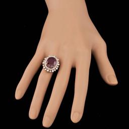 14k Rose Gold 8.50ct Ruby 1.50ct Diamond Ring