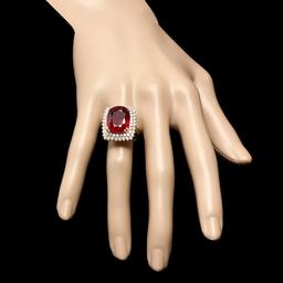 14k Yellow Gold 15.00ct Ruby 1.50ct Diamond Ring