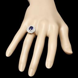 14k Gold 1.68ct Sapphire 1.59ct Diamond Ring